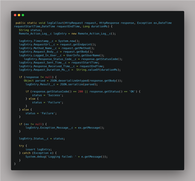Create the Logging Method