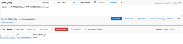 3.Click on the record Id to view full details in the Salesforce UI. 
